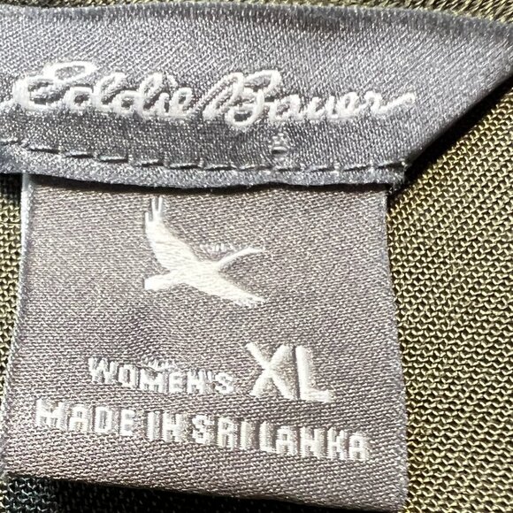 🌟Eddie Bauer Tranquil Olive Wrap Top  XL  Star Print & Tie Waist - Picture 6 of 11